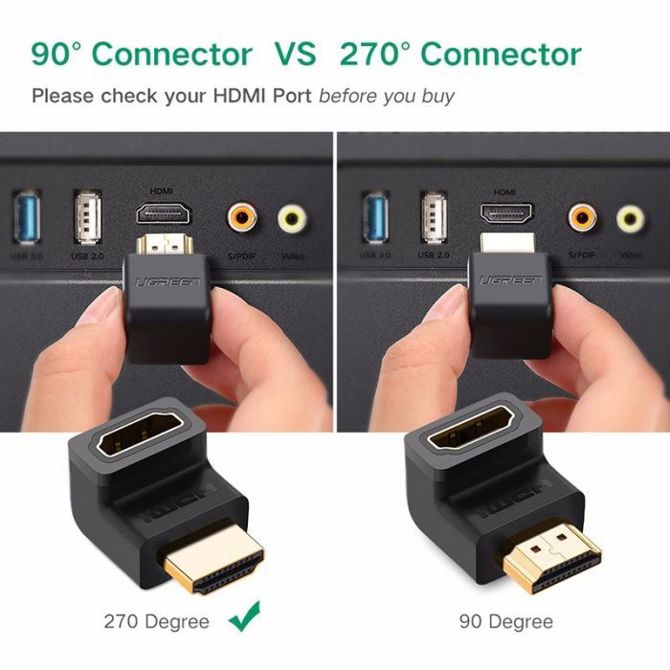Ugreen HDMI M na Ž Adapter kotni - polybag etpe1m21b9tt 4