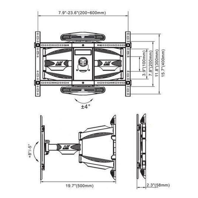Univerzalni gibljiv TV nosilec 45-70 do 46kg 3