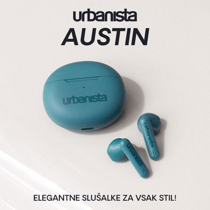 URBANISTA AUSTIN brezžične slušalke, Bluetooth® 5.3, TWS, do 20 ur predvajanja, upravljanje na dotik, IPX4 vodoodpornost, USB Type-C, zelene (Lake Green) 3