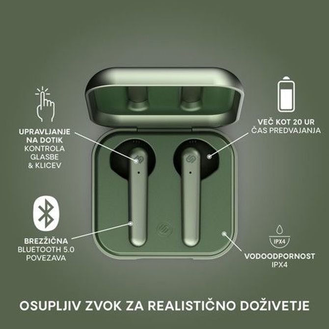 URBANISTA STOCKHOLM PLUS brezžične slušalke s polnilno postajo, Bluetooth, TWS, Olive Green (olivno zelene) 2