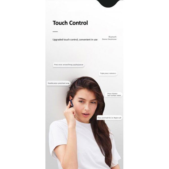 USAMS bluetooth slušalke TWC SD 5.0 stereo - bele 4