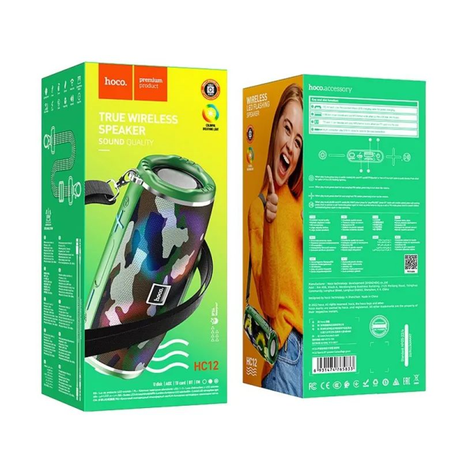 Zvočnik bluetooth Hoco HC12, 10W, RGB, vodoodporen, zelen 2