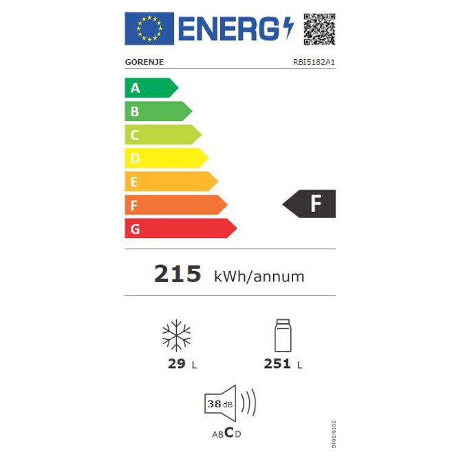 Vgradni integrirani hladilnik Gorenje RBI5182A1, 251 l + 29 l, bel 6