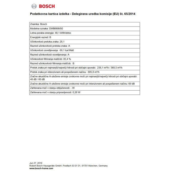 Stenska napa Bosch DWB66IM50 3