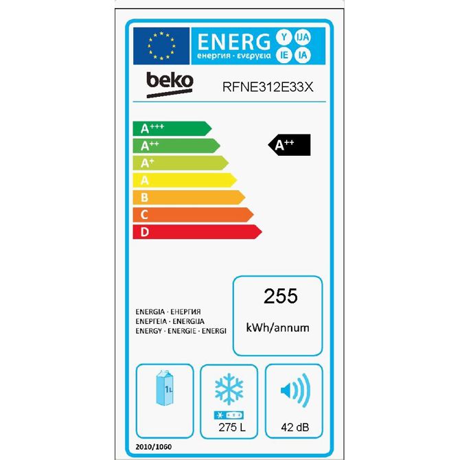 Zamrzovalna omara Beko RFNE312E33X  3