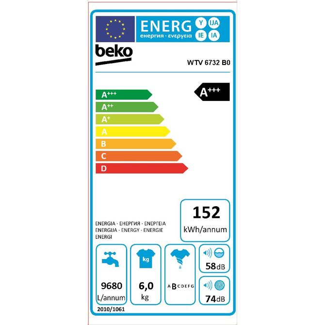 Pralni stroj Beko WTV6732B0 (6 kg, 1400 obr/min, A+++) 2