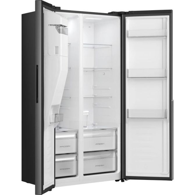 Ameriški hladilnik Gorenje NRS917E61BX, 528 l, NoFrost Plus, MultiFlow 360°, dozirnik vode in avtomat za led, črne barve 2
