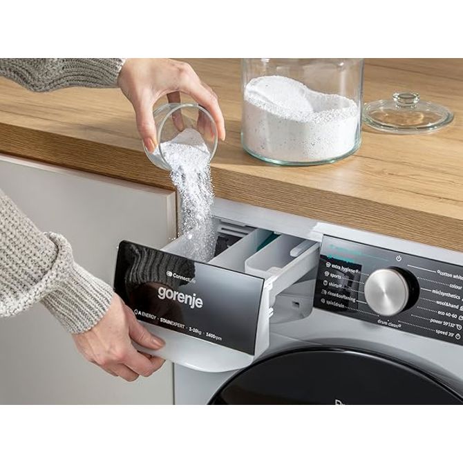 Pralni stroj s sprednjim polnjenjem Gorenje WPNEI14A2TS 10 kg, 1400 vrt/min, ConnectLife, Wi-Fi, bela/črna 3