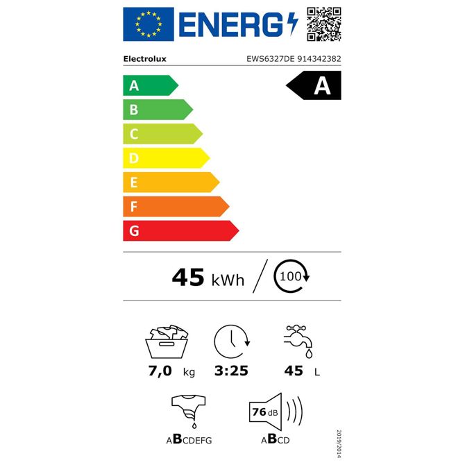 Pralni stroj Electrolux EWS6327DE, 7 kg, slim 6