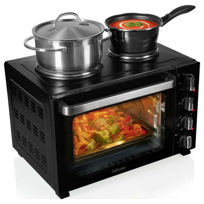 Mini pečica Tristar OV-3670, 35 l, 1500 W, konvekcija, časovnik 60 min, 230 °C, črne barve 4