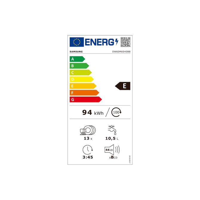 Vgradni pomivalni stroj Samsung DW60M6040BB/EO, 60 cm, 13 pogrinjkov, razred E 3