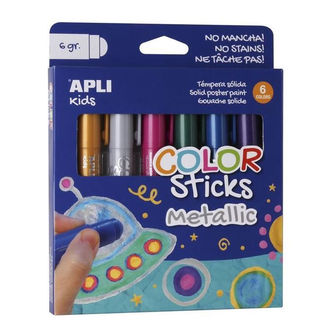 Apli Voščenke v plastičnem ovitku Metallic 6 kos
