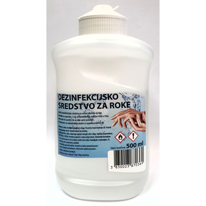 Razkužilo za roke, 500 ml, 70% alkohola