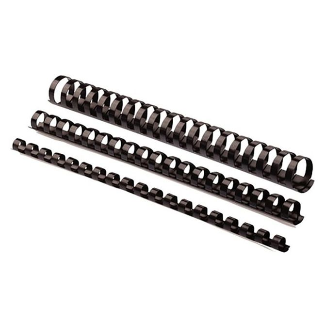 Fellowes plastične špirale 8 mm, črna (za 21-40 listov), 100 kosov