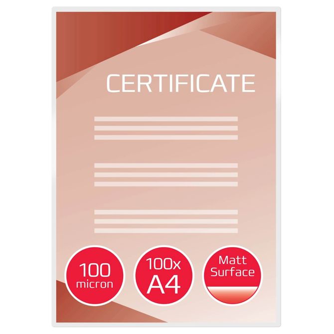 GBC žepki za plastificiranje, A4, 100mic, mat, 100/1