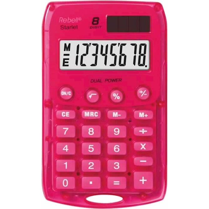 KALKULATOR REBELL STARLET BX  8M, PINK SOLAR+BAT.