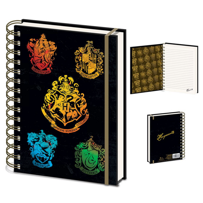 PYRAMID HARRY POTTER (COLOURFUL CREST DARK) A5 BELEŽKA