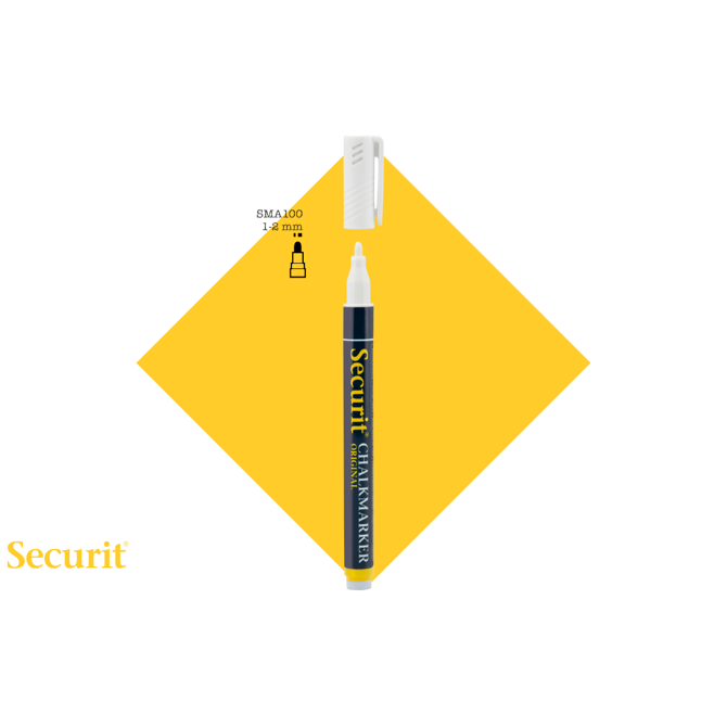 Securit MARKER s tekočo kredo  BELE barve in  FINE konico SMA100WT