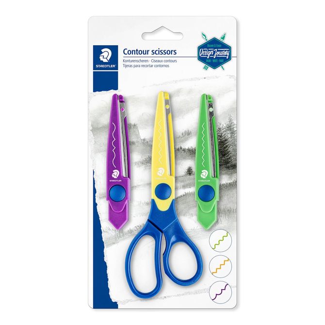 Staedtler škarje Contour ustvarjalne, set 3/1, na blistru