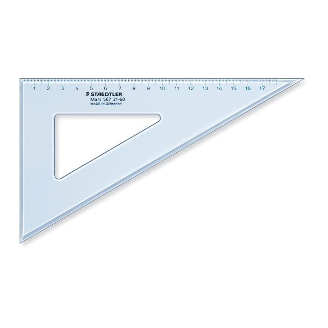Staedtler trikotnik Transparent, moder, 60/30 stopinj, 21 cm