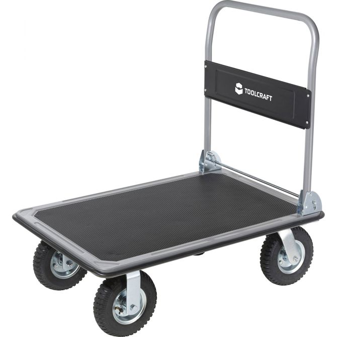 Voziček s platformo Toolcraft TO-10245330, jeklen, zložljiv, 300 kg nosilnosti, TÜV GS, gumirana kolesa