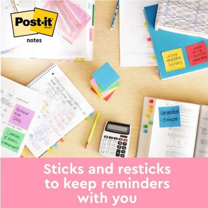 3M samolepilni lističi Post-it, 654-NO, 76 x 76 mm, 100/1, neon oranžni 3