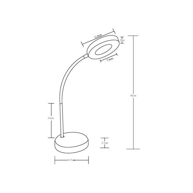 ASALITE namizna svetilka 6W, 4000K, 500lm, bela 2