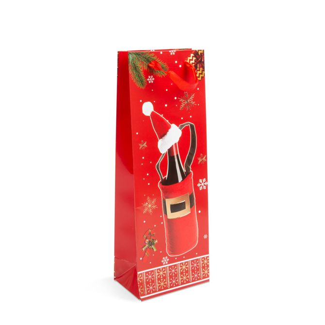 Božična darilna vrečka za steklenice - papirna - 360 x 127 x 83 mm - 4 vrste / paket 10957108k 5