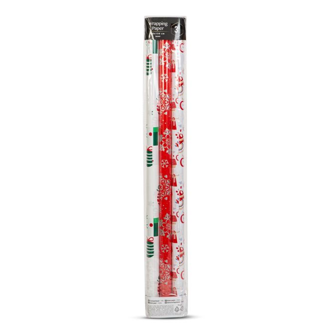 Božični darilni papir v roli- 3 vrste/komp.- 3 vrste - 70 gsm - 70 x 150 cm - motivi 2