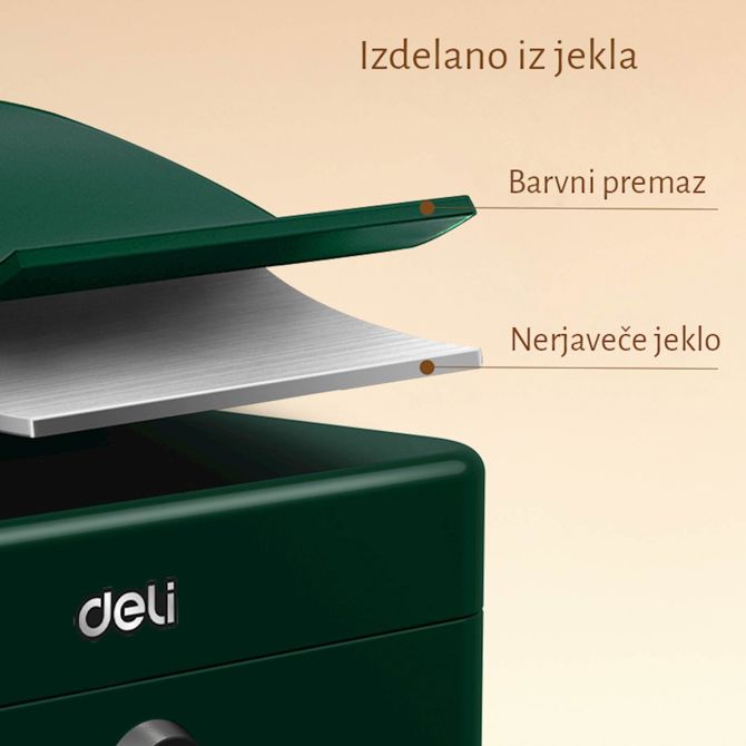 DELI ET501 mini ročna blagajna s ključem, rdeča 4