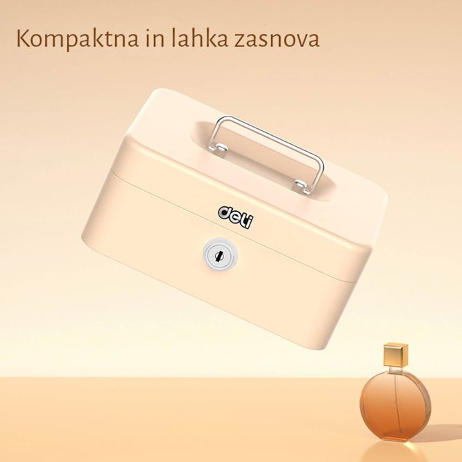 DELI ET503 mini ročna blagajna s ključem, modra 3