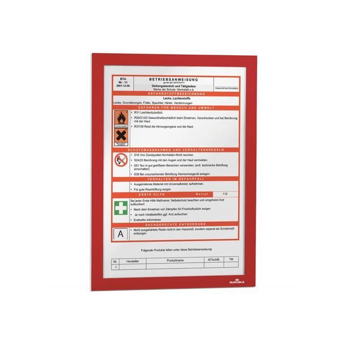 Durable Okvir DURAFRAME A4, rdeč, 2 kos 2