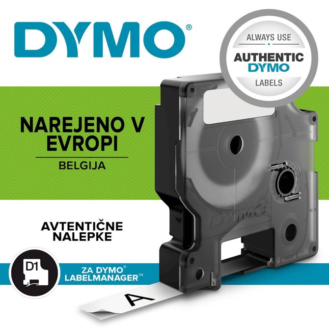 DYMO D1 trak 12 mm, črna na beli, 450130 3