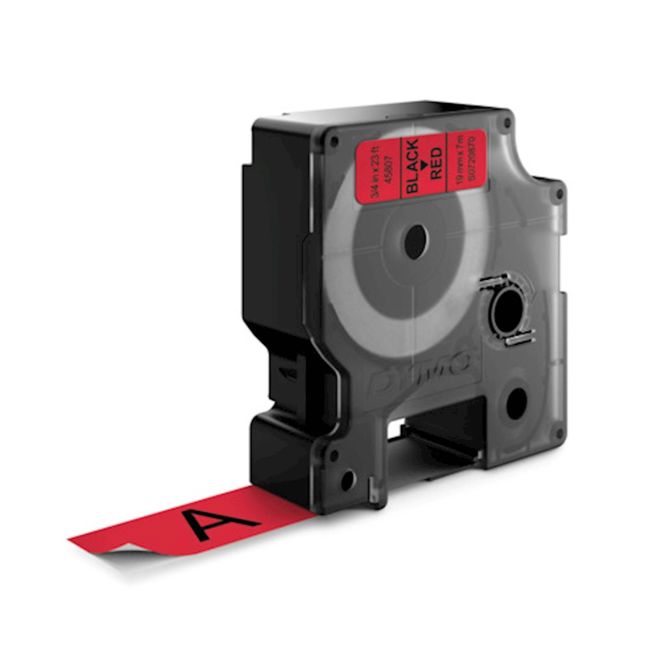 DYMO D1 trak 19 mm, črna na rdeči, 458070 2