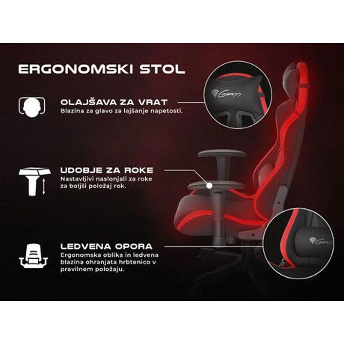 Gaming stol Genesis TRIT 500 RGB, ergonomski, RGB LED osvetlitev, popolnoma nastavljiv 5