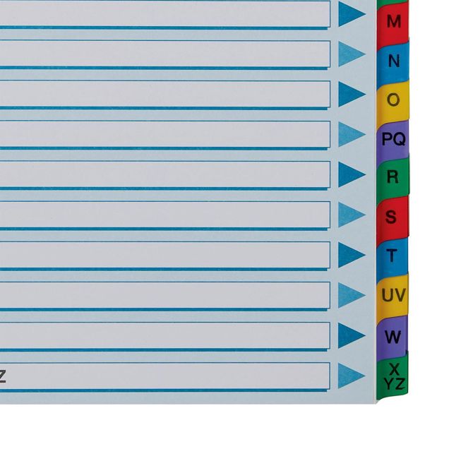 Esselte pregradni karton Mylar, A4, PP, barvni, A-Z 6
