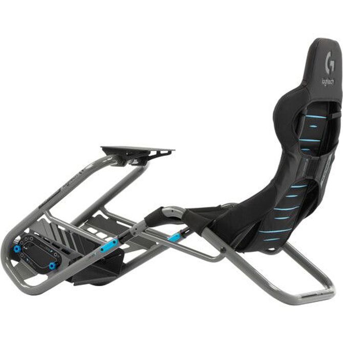 Gaming stol Playseat Trophy Logitech G Edition siva, brezokvirna struktura, ActiFit material, nastavljiv sedež, združljiv z volani Direct Drive 5