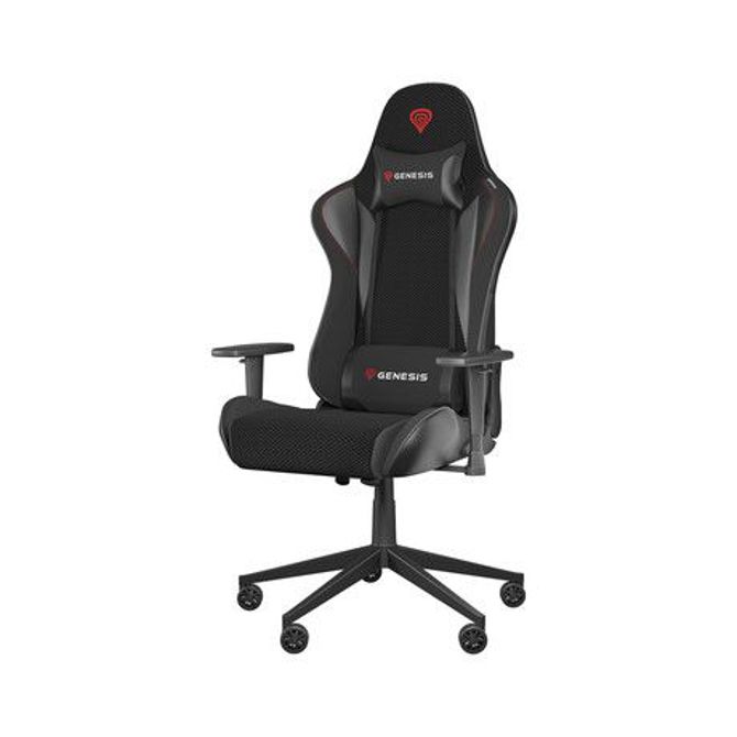 GENESIS NITRO 440 G2 Mesh gaming / pisarniški stol, ergonomski, nastavljiva višina / naklon, zibanje, 2x blazina, kolesa CareGLide™, tkanina SensiMesh™, črn 3