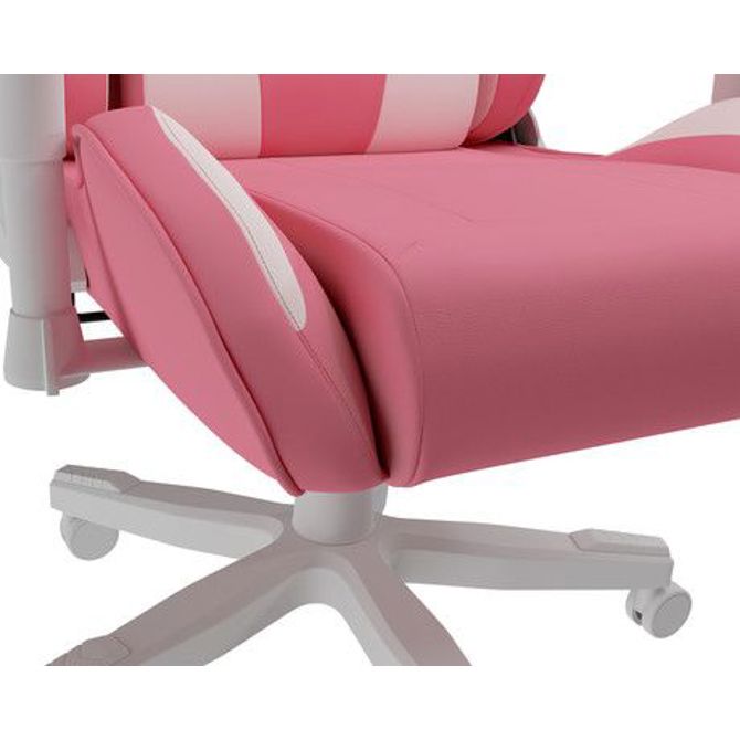 GENESIS NITRO 710 gaming stol, ergonomski, nastavljiva višina / naklon, 2D nasloni za roke, kolesa CareGlide™, roza bel 2