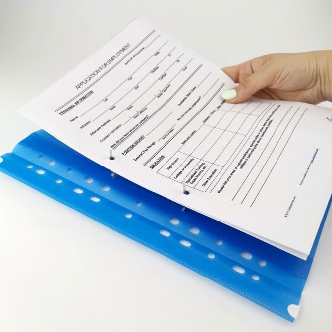 Mapa pvc s sponko levia s perforacijo (modra) 3