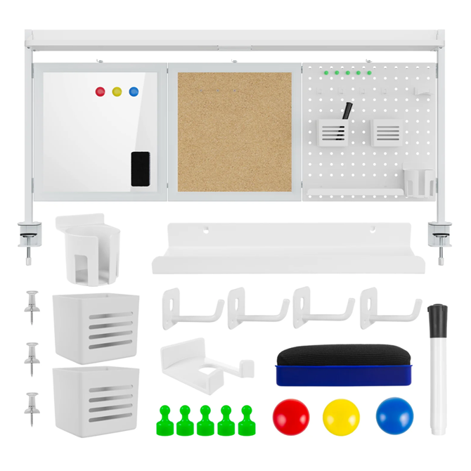 Namizni organizator ErgoOffice ER-300W, 1295 x 242 x 726 mm, obremenitev do 10 kg, bele barve 5