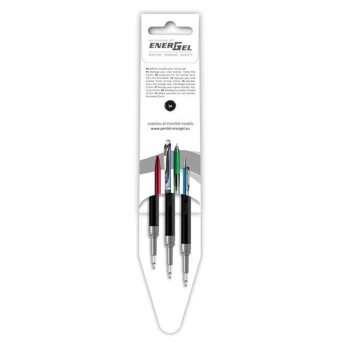 Pentel vložek za roler gel BLN75, črn, 3/1 3