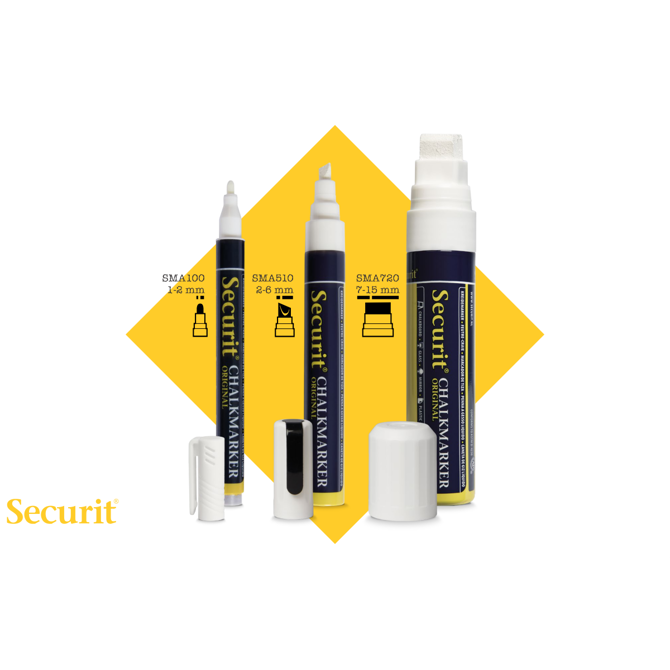 Securit MARKERJI s tekočo kredo MEDIUM BELE barve SMA510V4WT 5