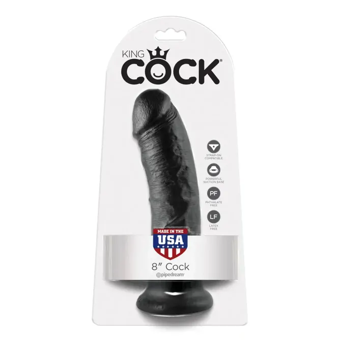 DILDO King Cock Black, 20 cm, črn