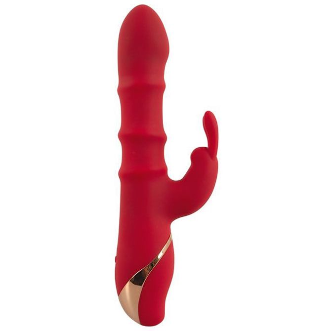Rabbit vibrator s 3 gibajočimi prstani