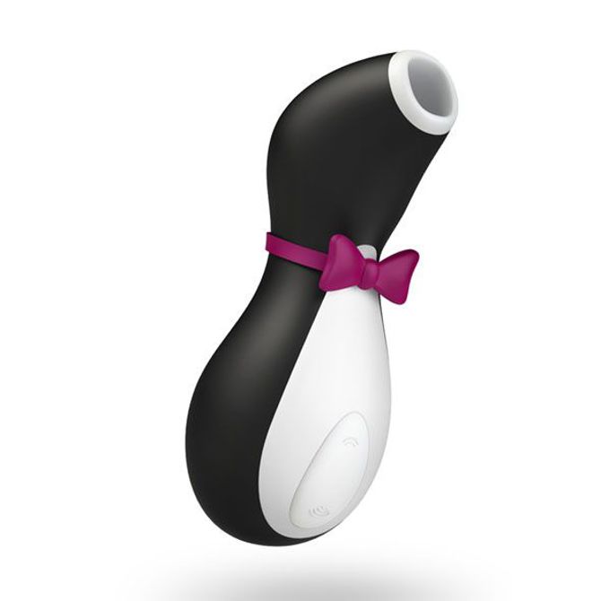 Klitoralni stimulator Satisfyer Pro Penguin, silikonski, USB-polnjenje, črno-bel