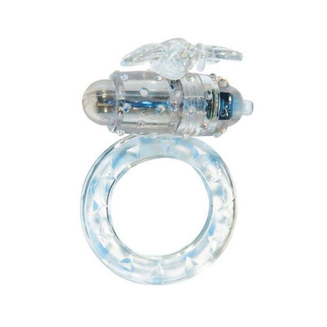 Vibracijski erekcijski obroček Toy Joy Flutter Ring, prozoren