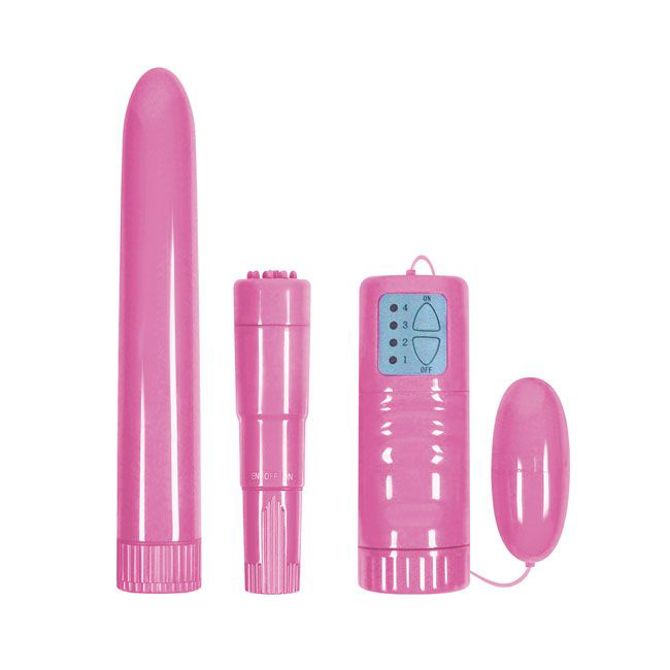 Vibracijski set NS Novelties 4Play Pink Pleasure Kit, 3 kosi, roza