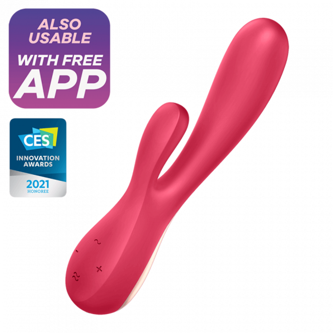 Rabbit vibrator Satisfyer Mono Flex, USB-polnjenje, rdeč