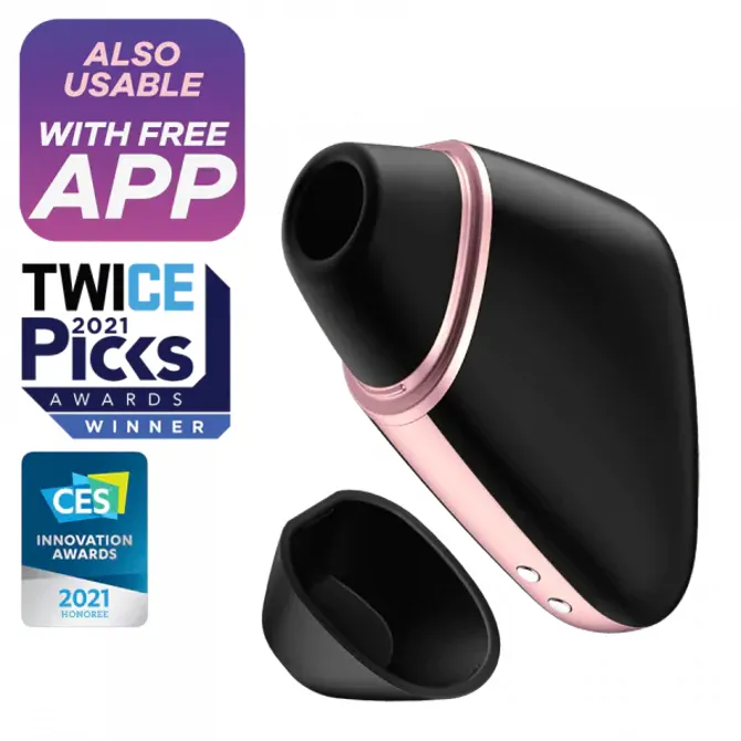 Klitoralni stimulator Satisfyer Love Triangle App Black, aplikacija, USB-napajanje, črn